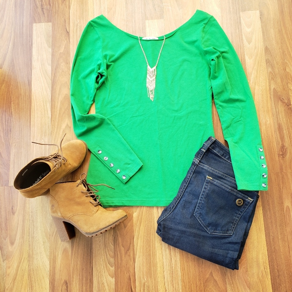 Matilda Jane Green Boatneck Top